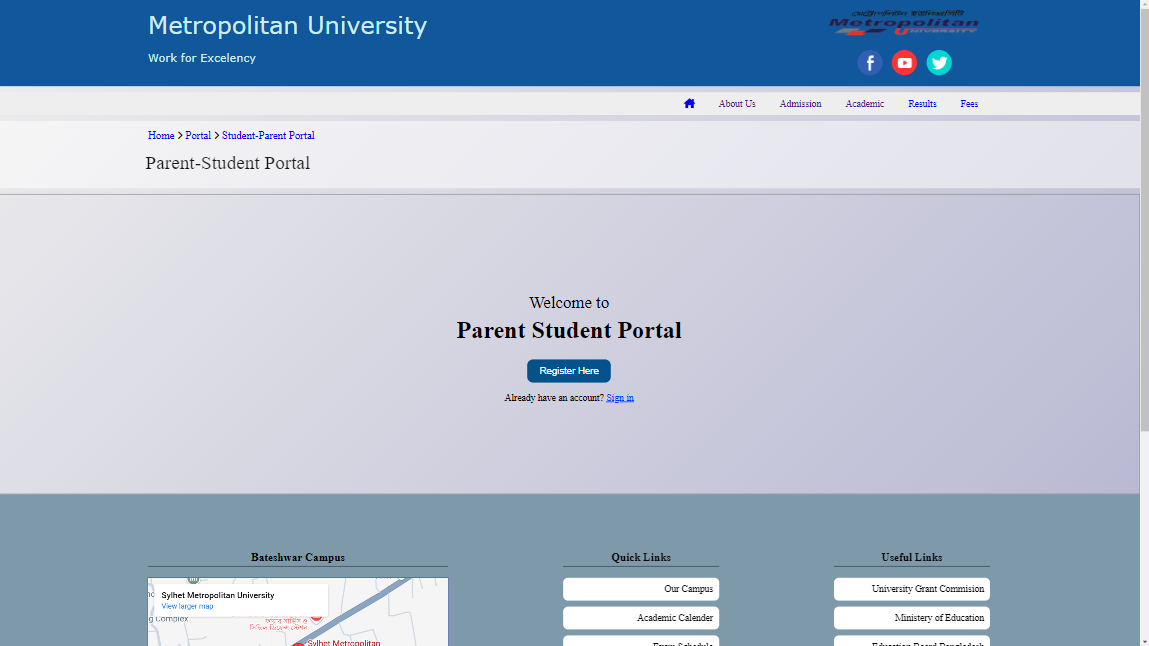 Student-Parent Portal screenshot