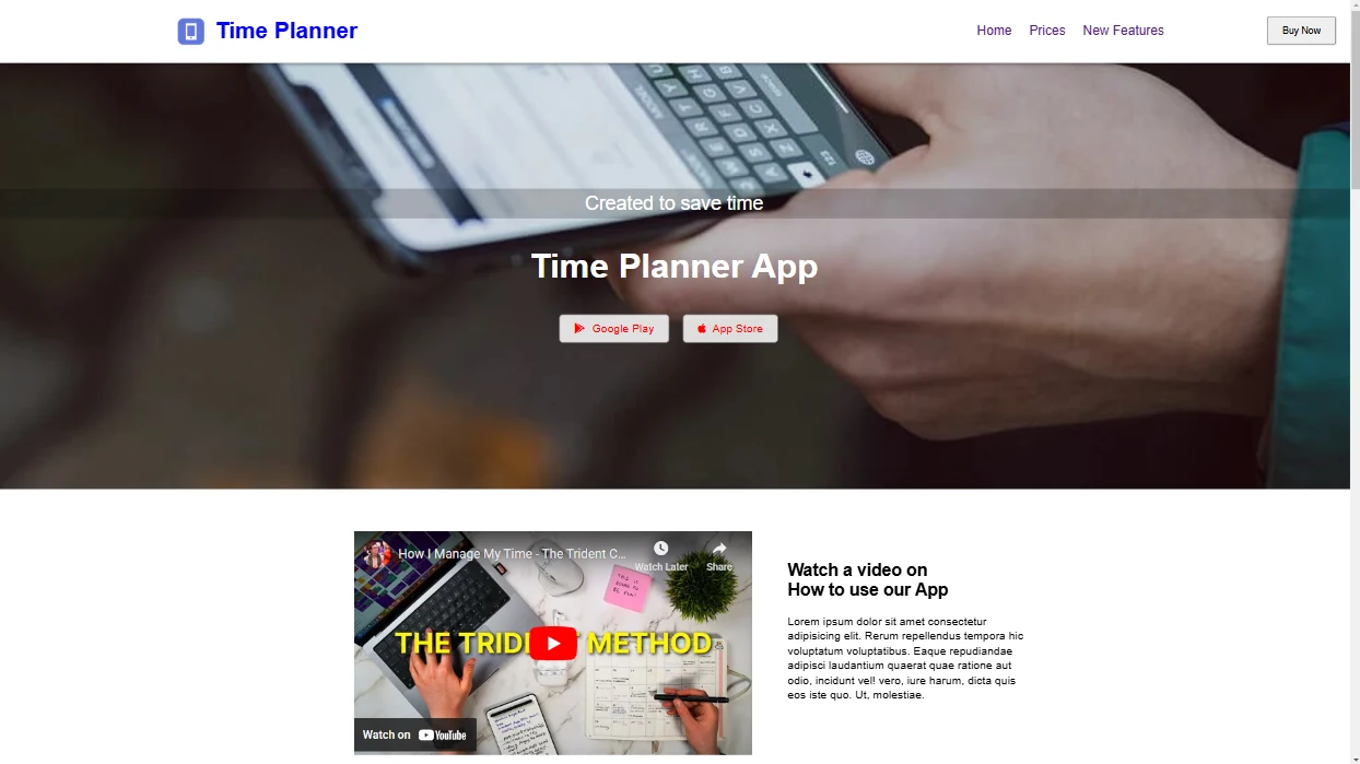 Time Planner App screenshot